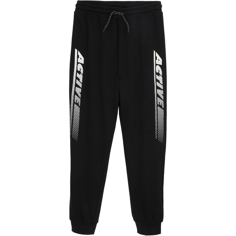 bonprix Chlapčenské tepláky z mäkkého bavlneného mixu, farba čierna 47656869