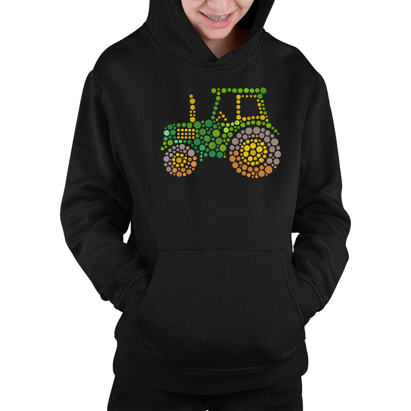 E-shop Garibald Traktor - deň bodky - detská mikina s kapucňou
