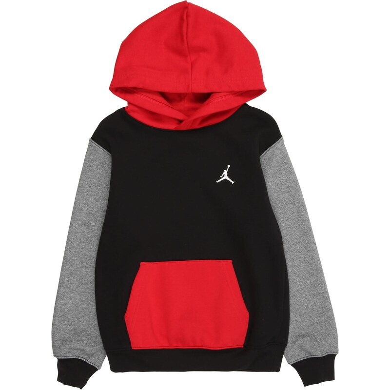 Jordan Mikina BRKLN FLC sivá melírovaná / jasne červená / čierna / 65560025