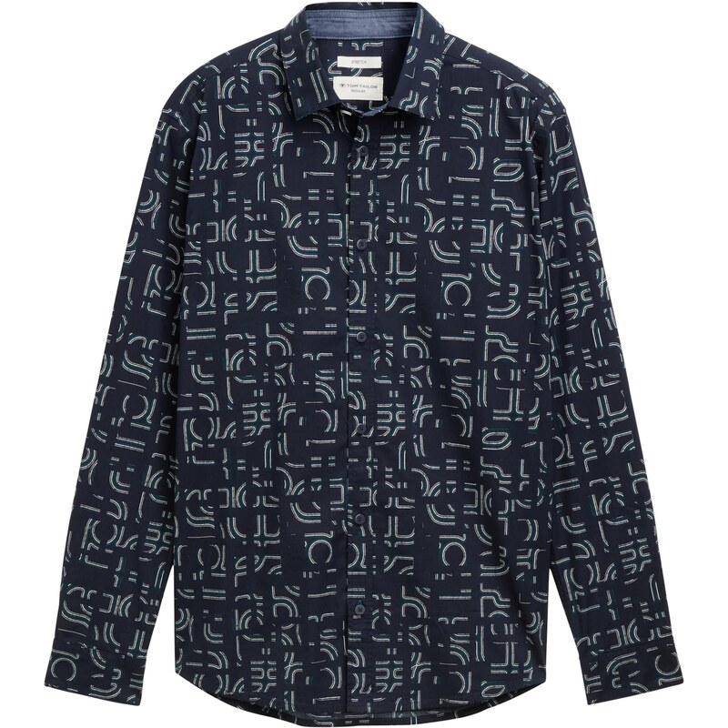 TOM TAILOR Košeľa námornícka modrá / zelená / biela 66008440