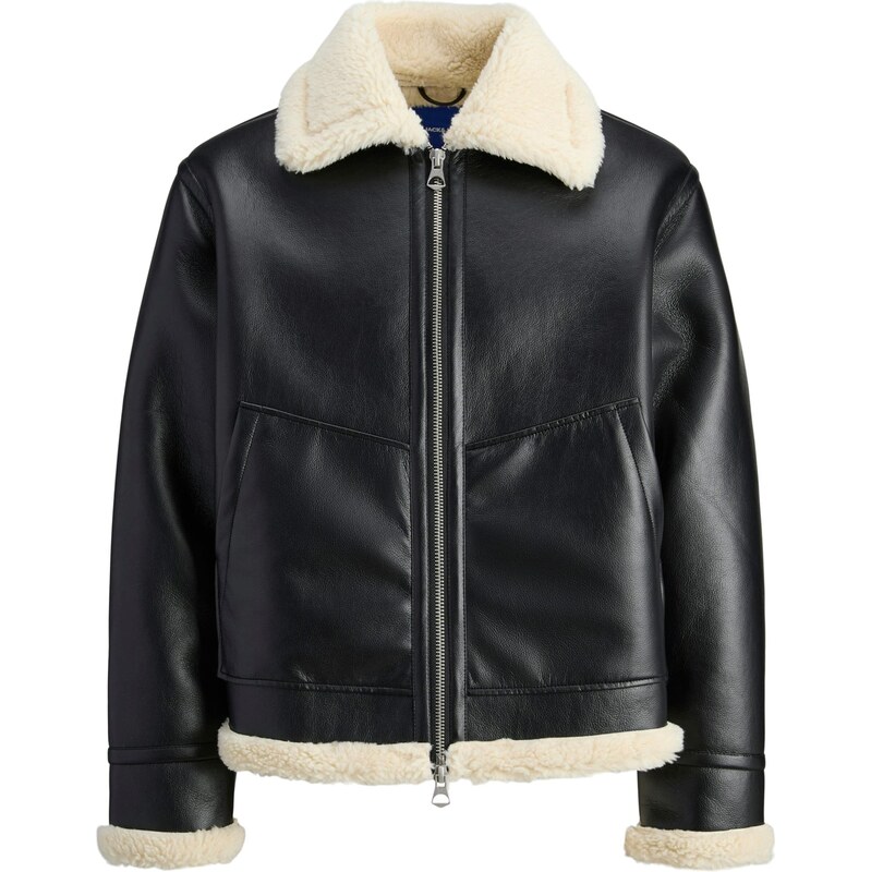 JACK & JONES Prechodná bunda JORLIVERPOOL krémová / čierna 65657915