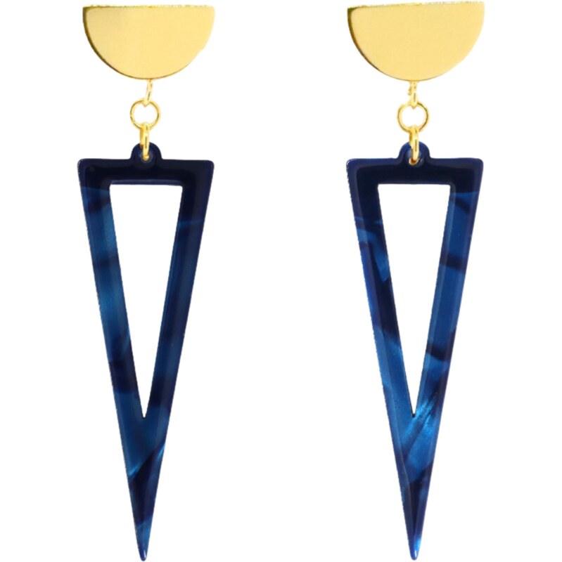 Fräulein Wunder Náušnice tmavomodrá / zlatá / čierna 65889993