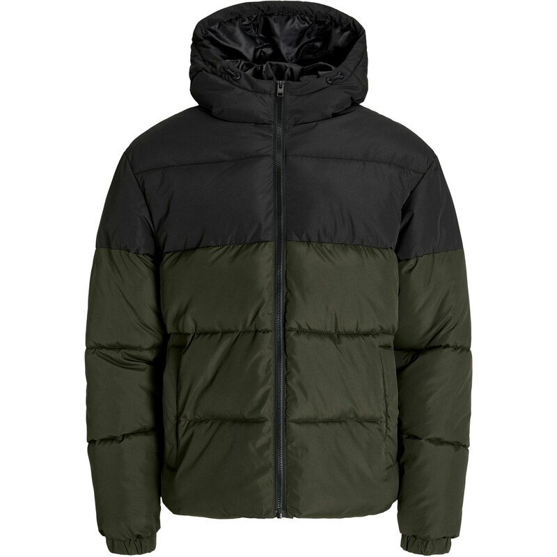 JACK & JONES Prechodná bunda JJMAZE zelená / čierna 65664105