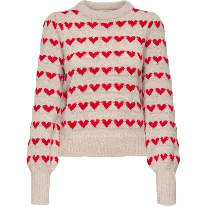 JDY Sveter JDYSIGRID svetlosivá / jasne červená 65664801