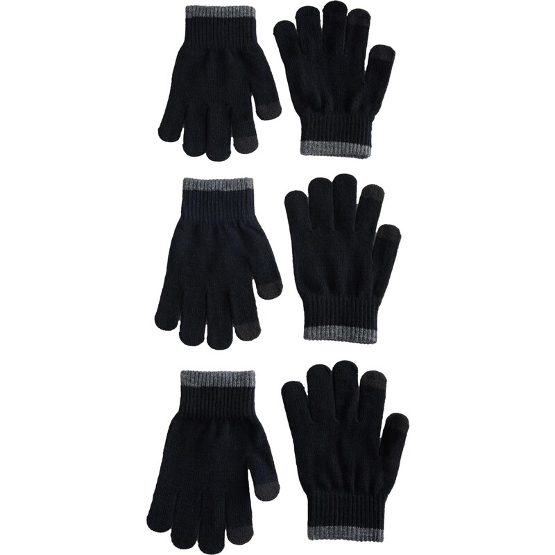 Next Rukavice sivá melírovaná / čierna 65883341