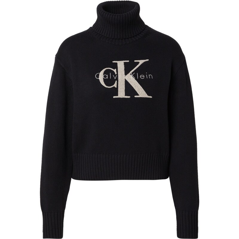 Calvin Klein Jeans Sveter Chenille tmelová / čierna 65664756
