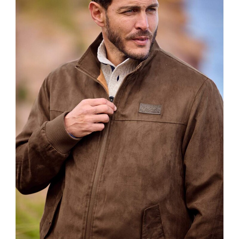 Semišová bunda podšitá mikroflísom Atlas For Men Hnedá 56910846