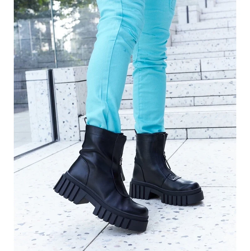 Gemre Čierne zateplené čižmy na zips od spoločnosti Francavilla 65418606