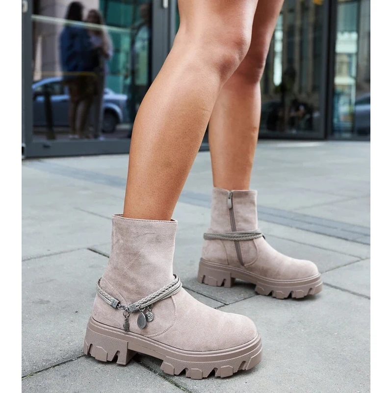 D/CEO Gemre Hnedé členkové čižmy s ozdobným náramkom Geraldo 65418636