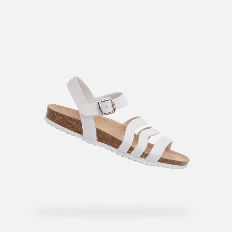 White Girls Sandals Geox Adriel - Girls 65421095