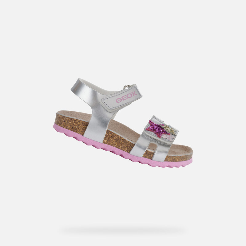 Silver Girls Sandals Geox Chalki - Girls 65421163