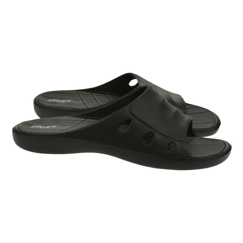 JOHN-C Pánske nad-rozmerné čierne gumené šľapky MaxStep 47-50 65421037