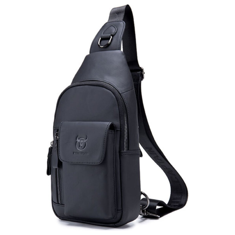 Bullcaptain kožená taška cez rameno Evroult Čierna 5L 65227508