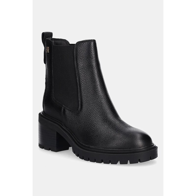 Kožené topánky chelsea Tommy Hilfiger TH LEATHER CHELSEA CLEATED HEEL 65439297