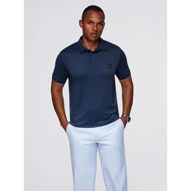 Ombre Clothing Štýlová tmavomodrá pánska polokošeľa V3 POSS-0150 65423516