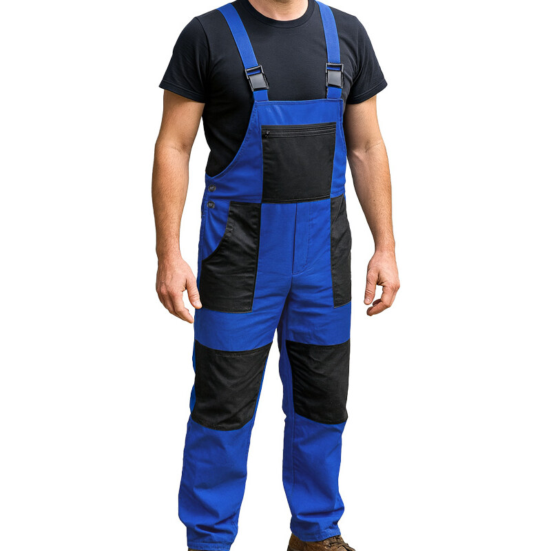 TifanTEX pánske nohavice s trakmi Work Blue 16958613