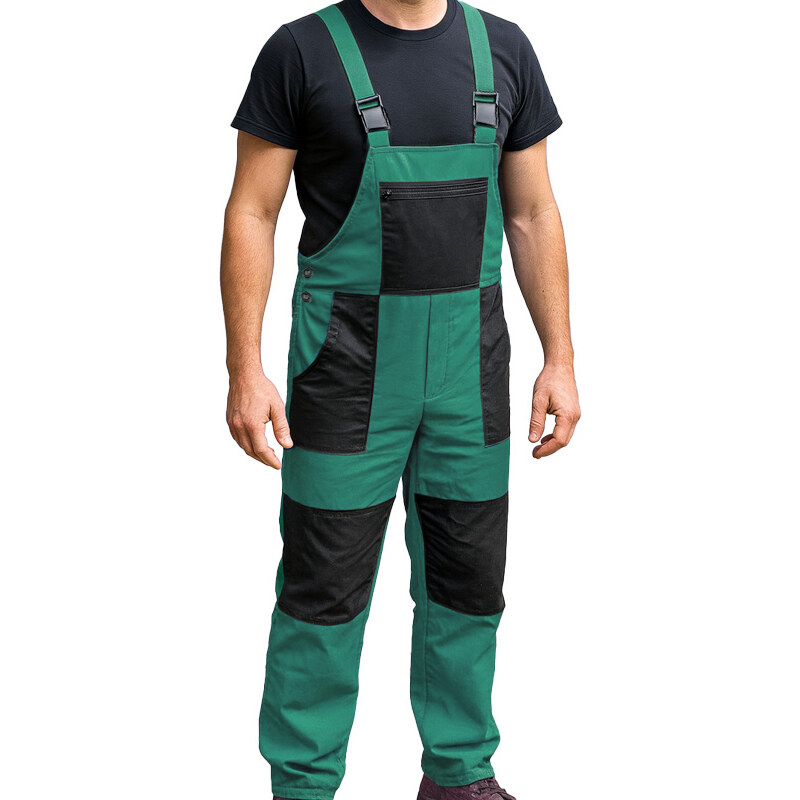 TifanTEX pánske nohavice s trakmi Work Green 63535343