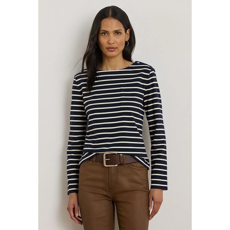 Bavlnené tričko s dlhým rukávom Lauren Ralph Lauren 66514451