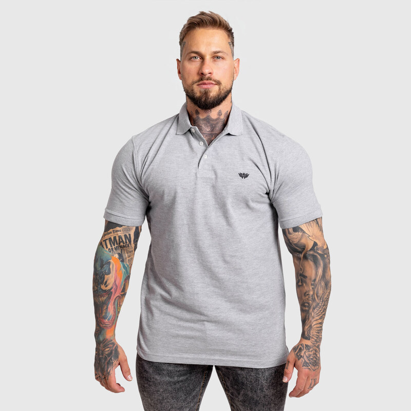 Pánske polo tričko Iron Aesthetics Pique, sivé 65424113