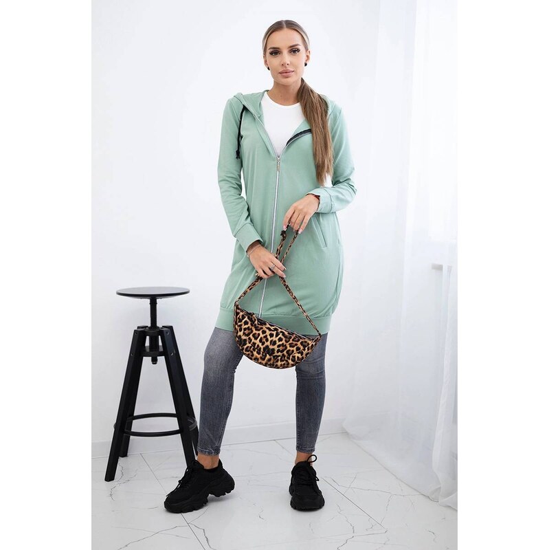 Fashionweek Dámska maxi bavlnená mikina so zipsom K8924 65424642