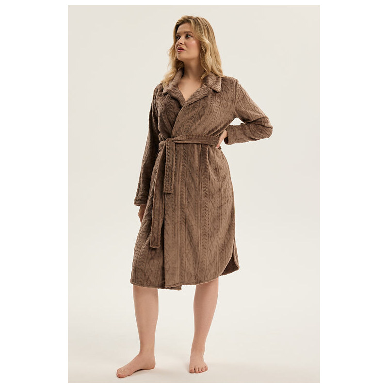 Henderson Mäkký dámsky župan Cordi hnedý 65490106