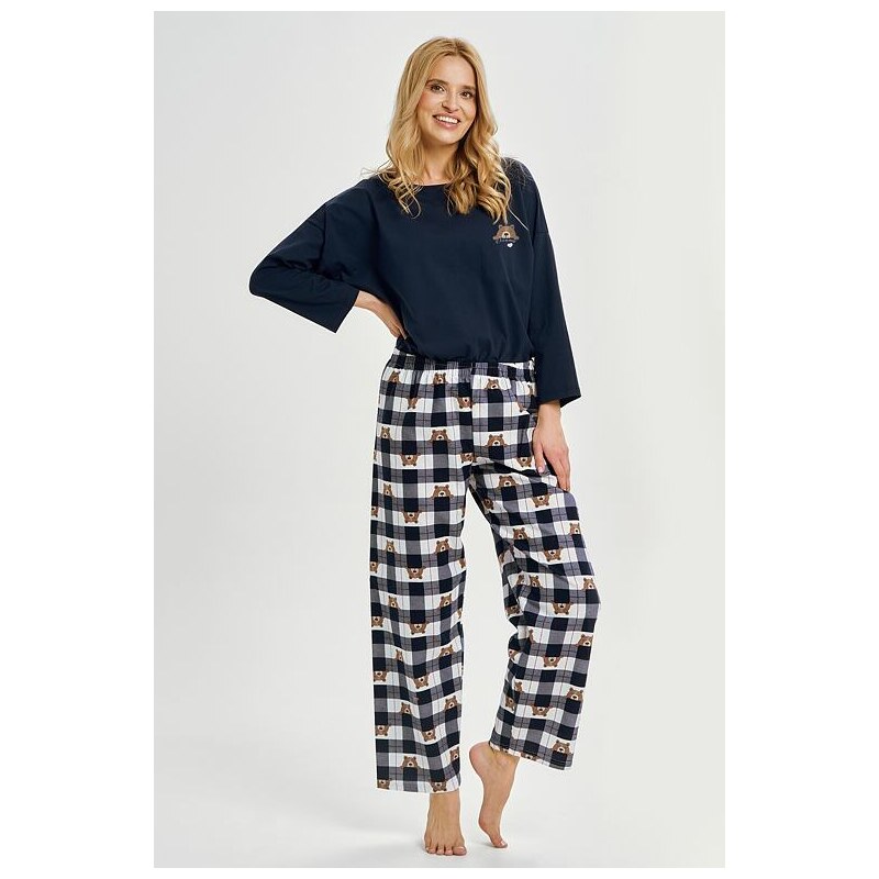 Taro Dámske pyžamo Astrid flanelové modré 65481290