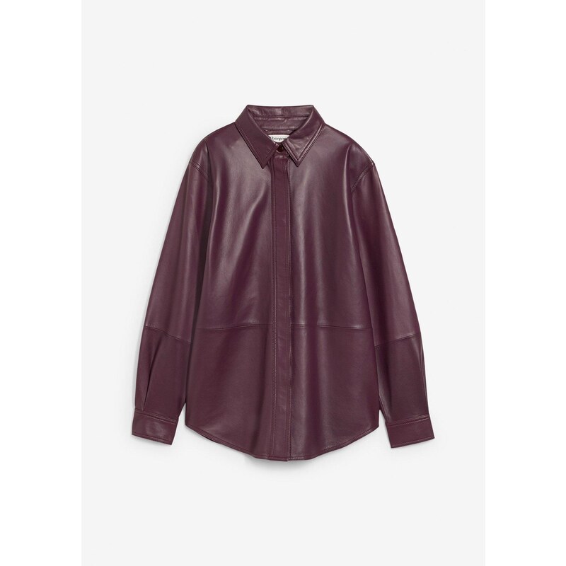 bonprix Kožená košeľa z jahňacej kože nappa, farba hnedá 65274720