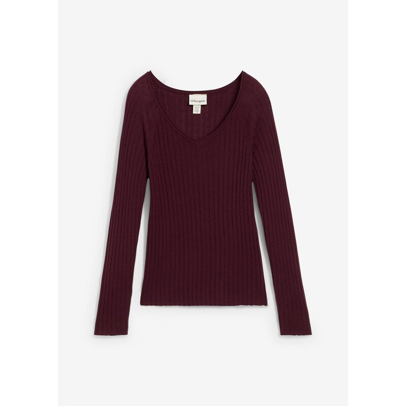 bonprix Jemne pletený pulóver z merino vlny, farba hnedá 65431801