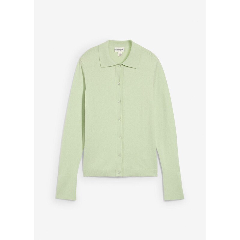 bonprix Jemne pletený pulóver z mäkkého vlneného mixu, farba zelená 65431814