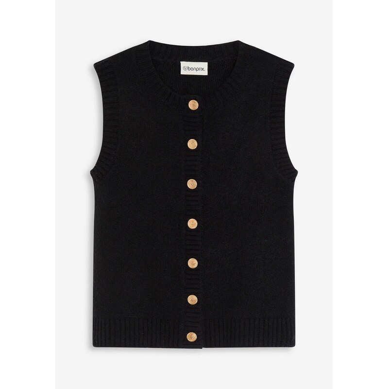 bonprix Pletená vesta, farba čierna 65431853