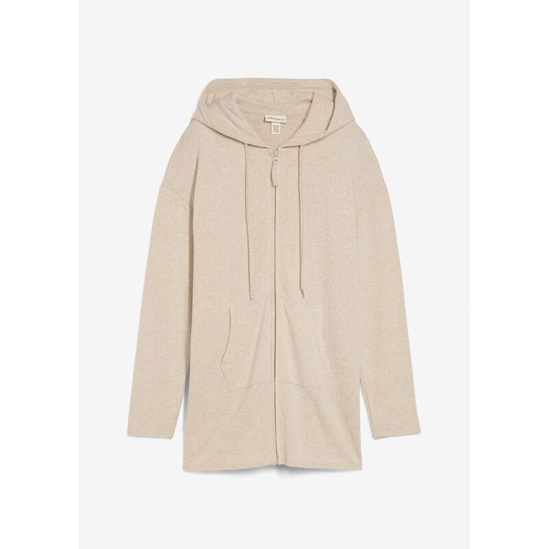 bonprix Jemne pletený sveter z jemného viskózového mixu, farba béžová 65431899