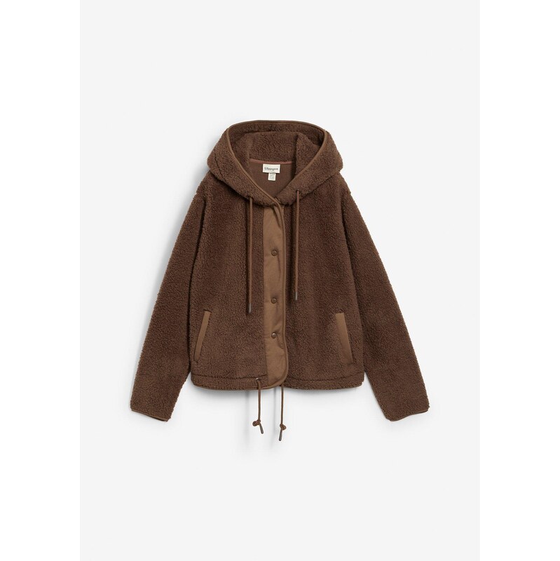 bonprix Mäkká flísová bunda, farba hnedá 65431900