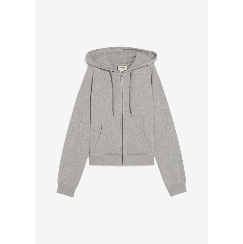 bonprix Mikinová bunda, oversize, farba šedá 65431910