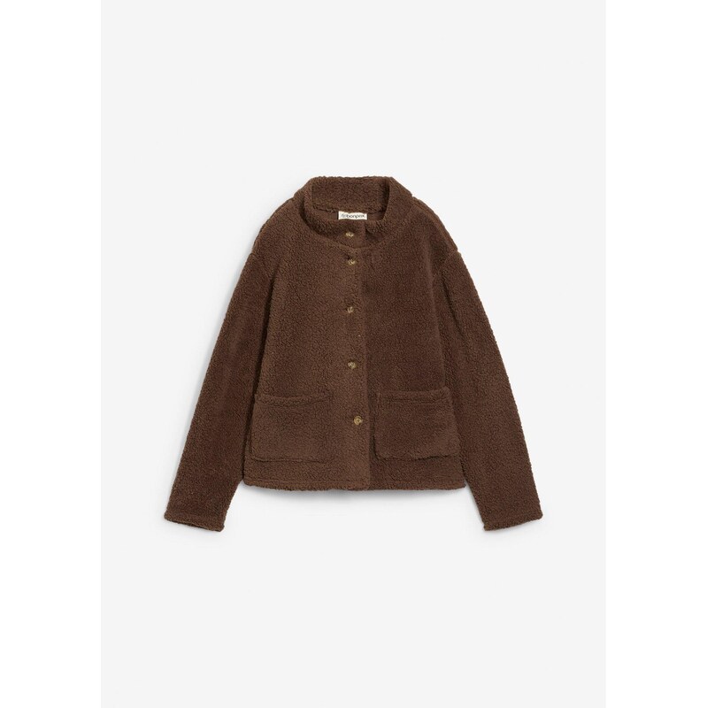 bonprix Mäkká flísová bunda, farba hnedá 65431908