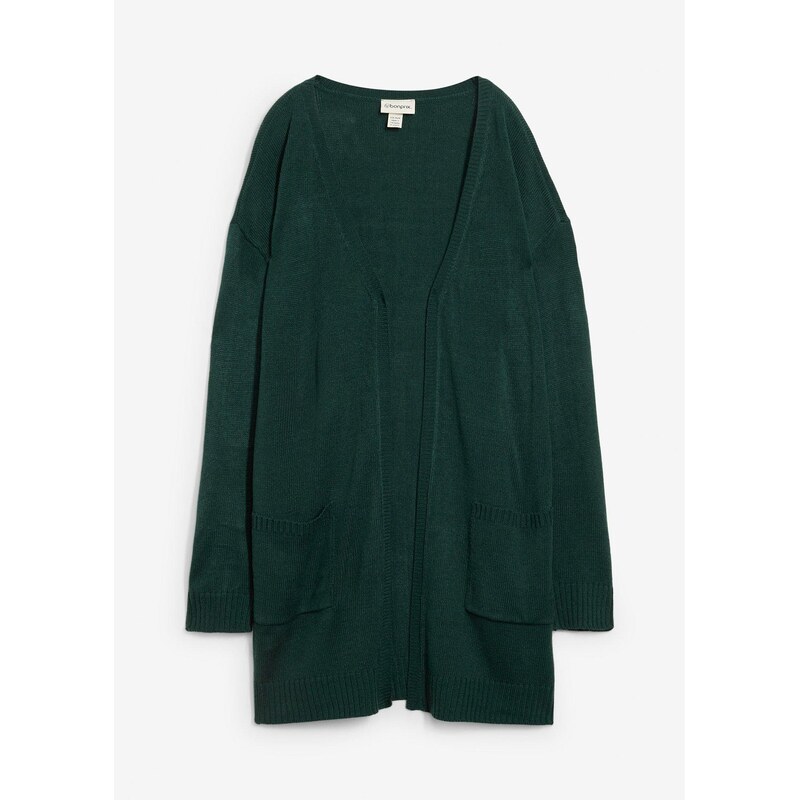 bonprix Dlhý pletený sveter, farba zelená 65431911