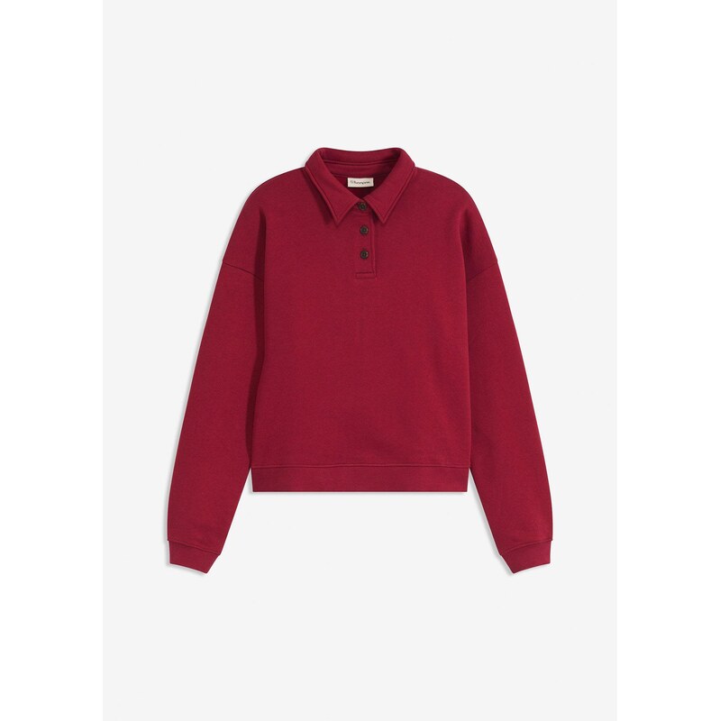 bonprix Mikina z čistej bavlny, farba červená 65431939