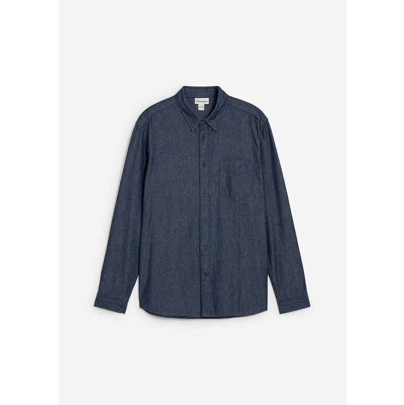 bonprix Džínsová košeľa z čistej bavlny, farba modrá 65431961