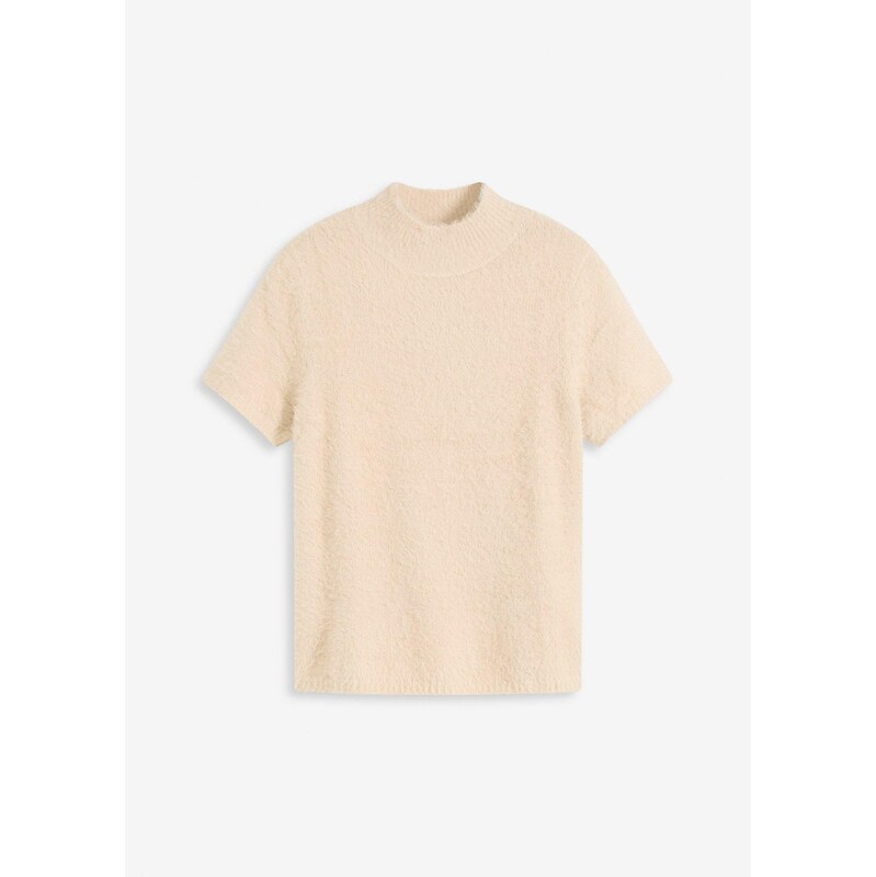 bonprix Pulóver s pierkovým vláknom, farba béžová 65431990