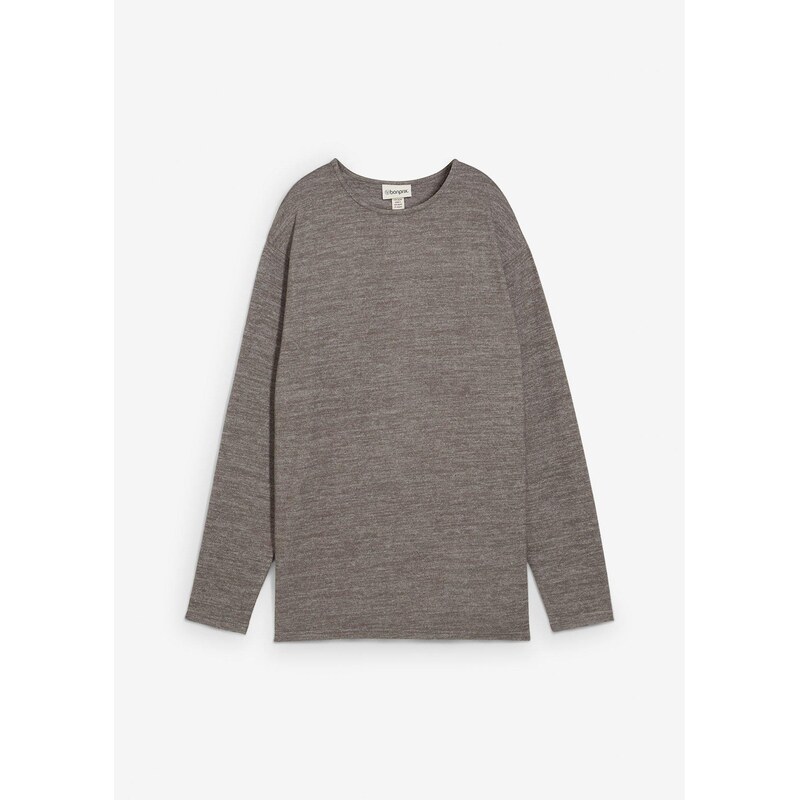 bonprix Dlhá mikina v pletenom vzhľade, farba šedá 65432005