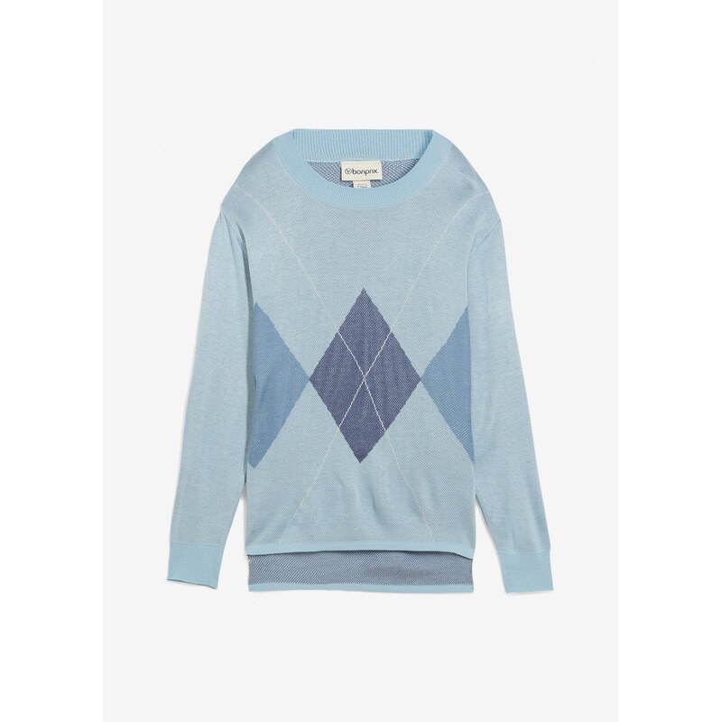 bonprix Dlhý pulóver, farba modrá 65432061
