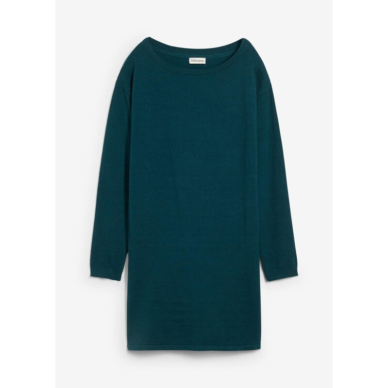 bonprix Dlhý pulóver s recyklovanou bavlnou, farba zelená 65432134