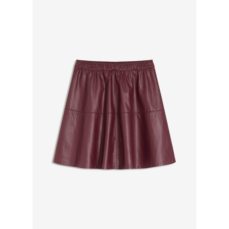 bonprix Krátka koženková sukňa, farba červená 65432130