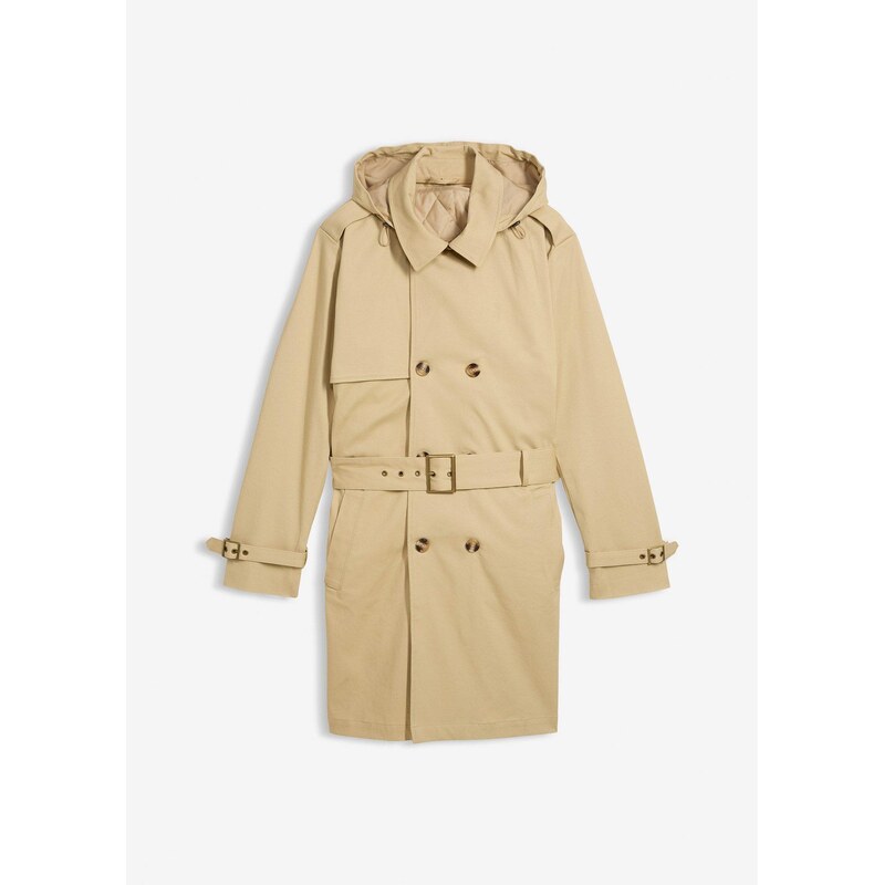 bonprix Trenčkot s odnímateľnou kapucňou, odpudzujúci vodu, farba 65432136