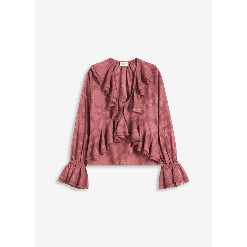 bonprix Šifónová blúza, ľahko transparentná, farba fialová 65432228