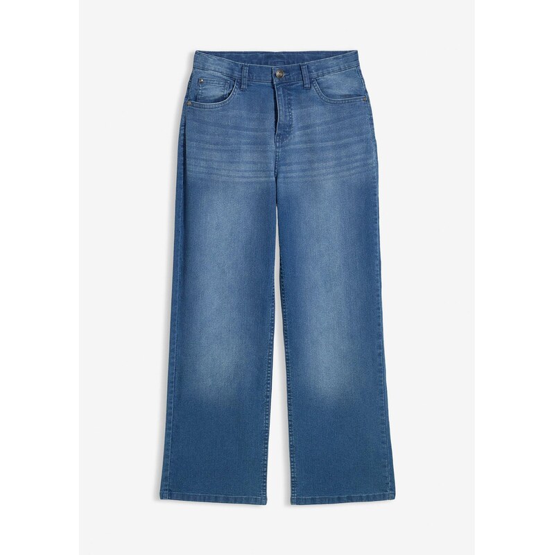 bonprix Loose-Fit džínsy, s prestaviteľným pásom, rovné, farba modrá 65432244