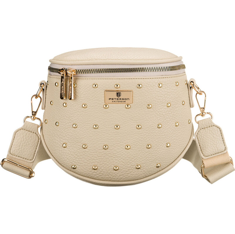 Peterson Béžová dámska oblička zdobená cvočkami PTN MIS-03 65434286