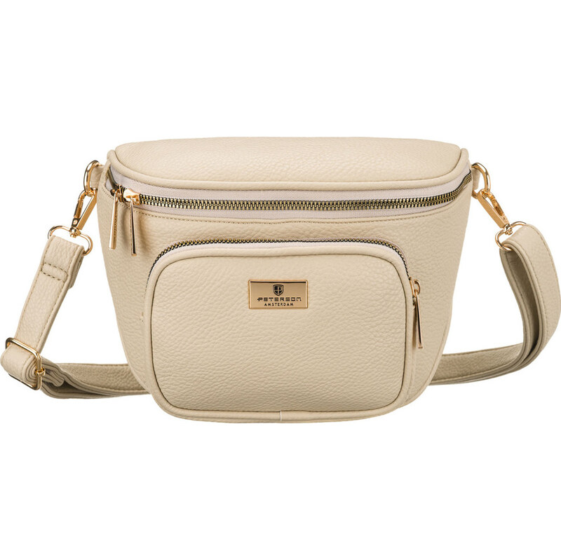 Peterson Béžová dámska koženková ľadvinka s nastaviteľným popruhom PTN 65434287