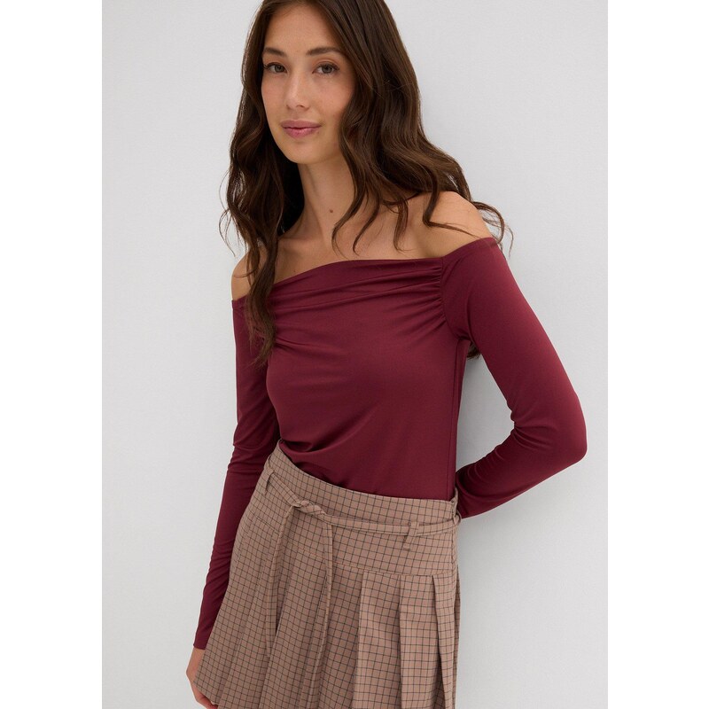 bonprix Carmen tričko z ľahkého džerseju, farba červená 65431773