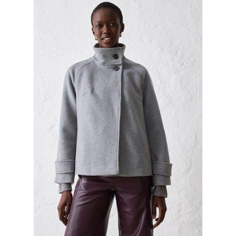 bonprix Bunda s vlnou, farba šedá 65471525