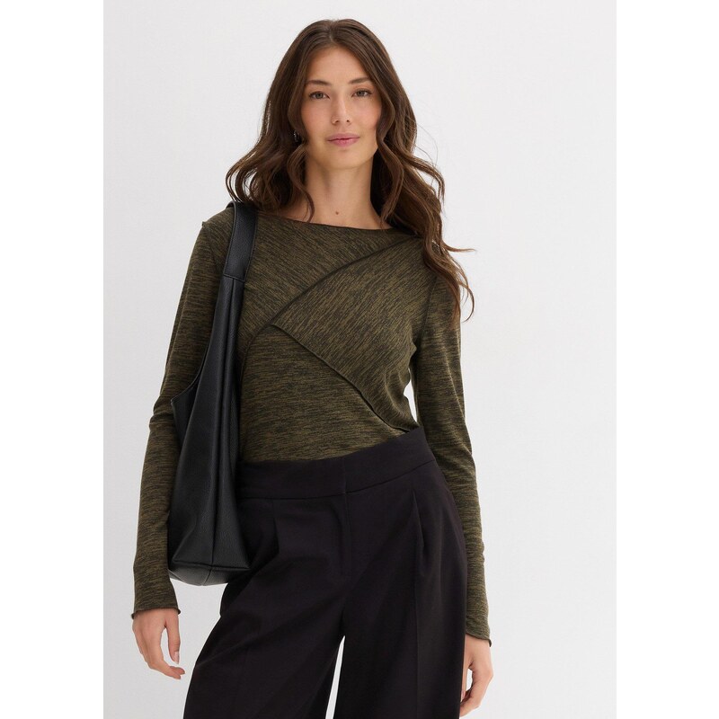 bonprix Tričko s dlhým rukávom, z jemného viskózového mixu, farba 65431839